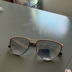 Krewe Gold Frame Aviator Sunglasses with Gray Lenses